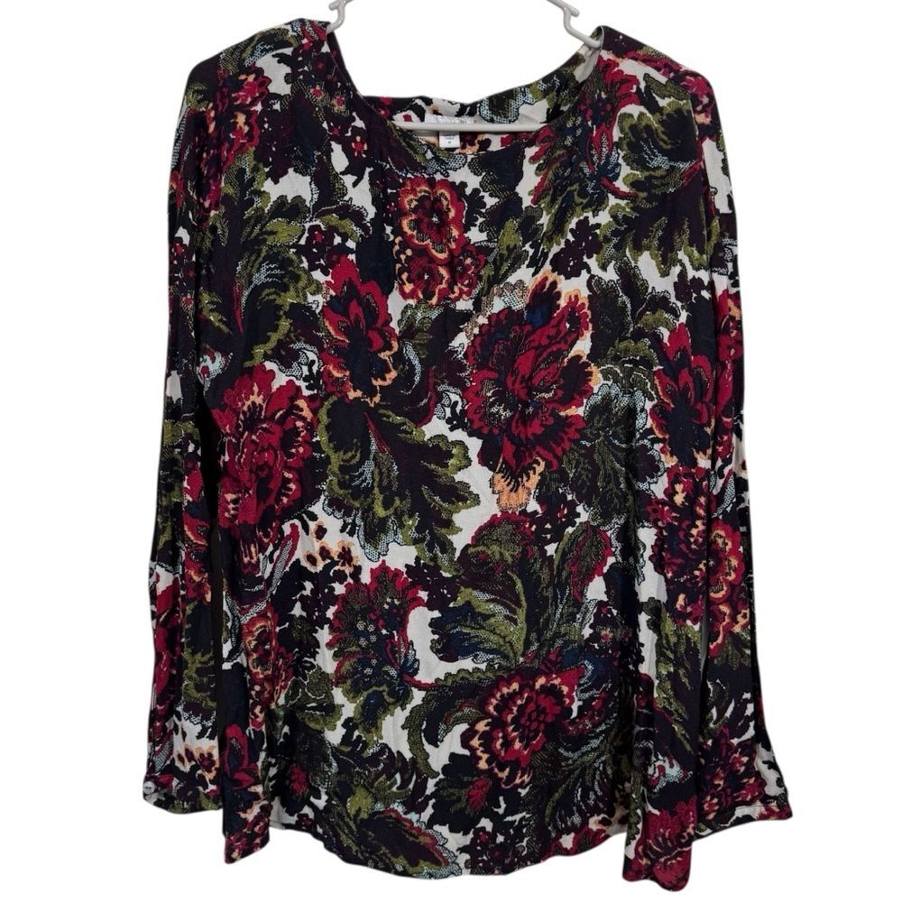 J. Jill Floral Printed Long Sleeve Blouse